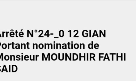 Politique : Ngazidja nomme son secrétaire général