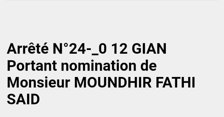 Politique : Ngazidja nomme son secrétaire général